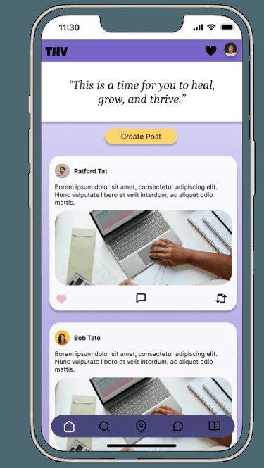 Thrive Ventures home screen with personalised motivational messaging